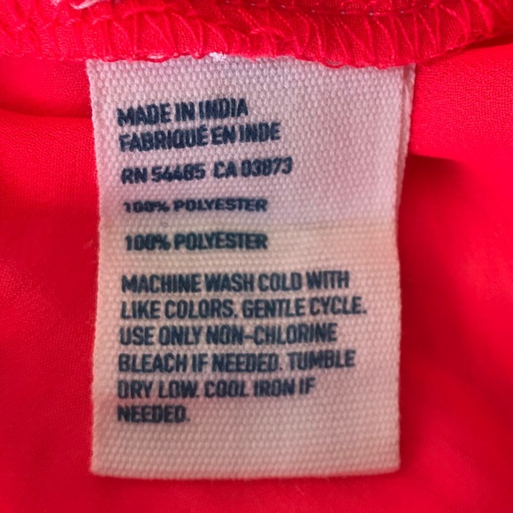 American Eagle button down sheer blouse bright orange chiffon top Sz S - Picture 5 of 5